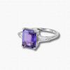 African amethyst silver ring