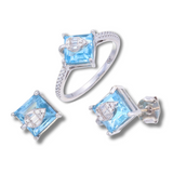 swiss blue topaz jewelry, ring earring