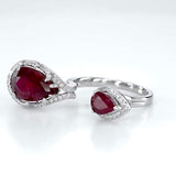 Natural Ruby ring, Sterling silver ring