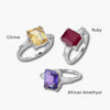 Octagon Cut Gemstone Rings