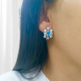 gemstone earrings, silver earrigs