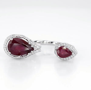 Genuine Ruby Ring, 925 Sterling silver jewelry