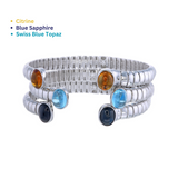 gemstone bangles, silver bracelets