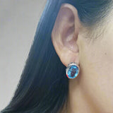 EARRINGS, BLUE TOPAZ, SILVER EARRINGS