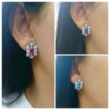 gemstone earrings, silver earrigs