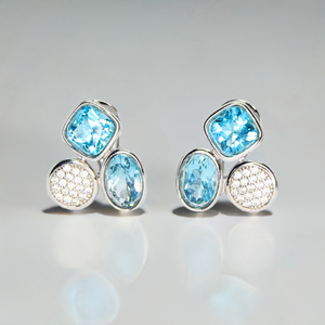 topaz earrings, silver earrings