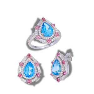 blue topaz ring, blue topaz earrings, silver earring, silver ring, silver jewelry, silver gemstone jewelry