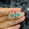 Emerald Halo Earrings