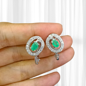 Emerald Halo Earrings