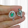 Emerald Halo Earrings