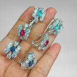 gemstone earrings, silver earrigs