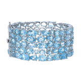 blue topaz tennis bracelet, women silver bracelet