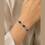 925 Sterling Silver Blue Sapphire Inspired Crystal Bracelet