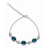 925 Sterling Silver Blue Sapphire Inspired Crystal Bracelet