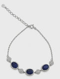 925 Sterling Silver Blue Sapphire Inspired Crystal Bracelet