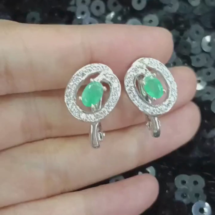 Emerald Halo Earrings