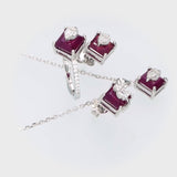 Ruby Silver Jewelry Set -925 Sterling Silver Fine Jewelry