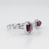 natural ruby ring, sterling silver ring