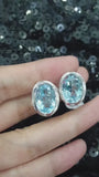 EARRINGS, BLUE TOPAZ, SILVER EARRINGS