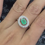EMRALD SILVER RING, WOMEN JEWELRY