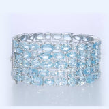 blue topaz tennis bracelet, women silver bracelet