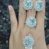 blue topaz silver jewelry set