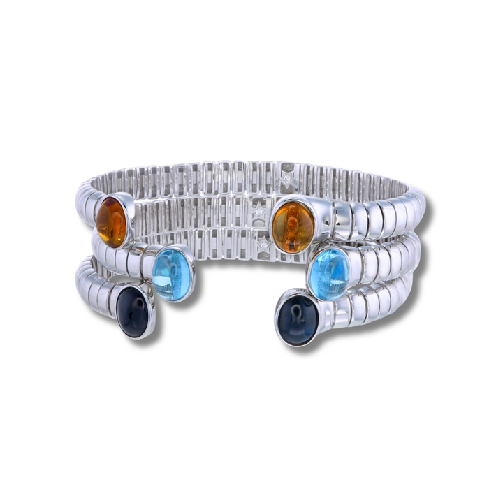 gemstone bangles, silver bracelets