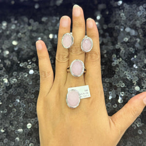 rose agate jewelry, silver jewelry set