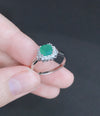 Green Agate Sterling Silver Ring
