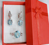 blue topaz ring earring wholesale set