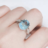 Blue Topaz Sterling Silver Ring