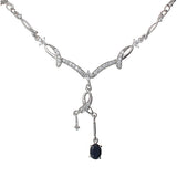 Diffusion Blue Sapphire Sterling Silver Jewelry Set