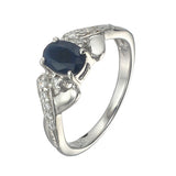 Diffusion Blue Sapphire Sterling Silver Ring