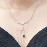 Diffusion Blue Sapphire Sterling Silver Jewelry Set