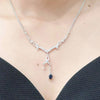 Diffusion Blue Sapphire Sterling Silver Necklace