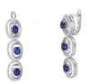 Diffusion Blue Sapphire Sterling Silver Earrings 