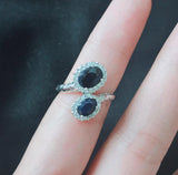 blue sterling silver gemstone ring