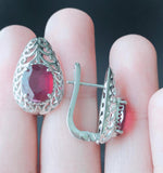 Sterling Silver Ruby Jewelry Set