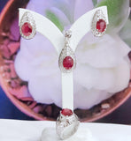 Sterling Silver Ruby Jewelry Set