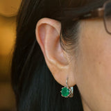 Green Agate Silver Earrings 