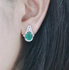 Green Agate Silver Earring