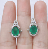 Green Agate Silver Earring