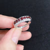 Red Garnet Sterling Silver Ring