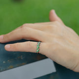 Green Diopside Silver Ring