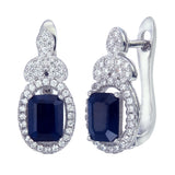Blue Sapphire Sterling Silver Earring