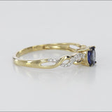 Blue Sapphire Solitaire 14K Gold Ring