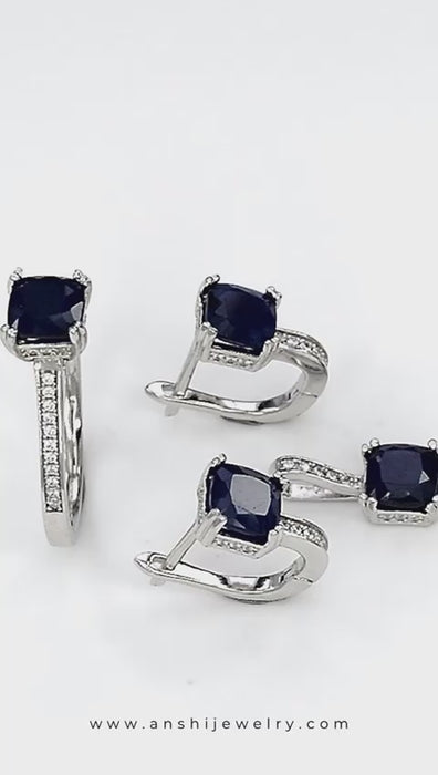blue sapphire jewerlry set