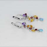 Sterling Silver Multi-Stone Ring & Earring Set