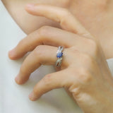Blue Sapphire Silver Ring, fine silver jewelry, gemstone jewelry, high jewelry