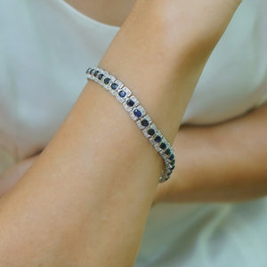 blue sapphire silver bracelet